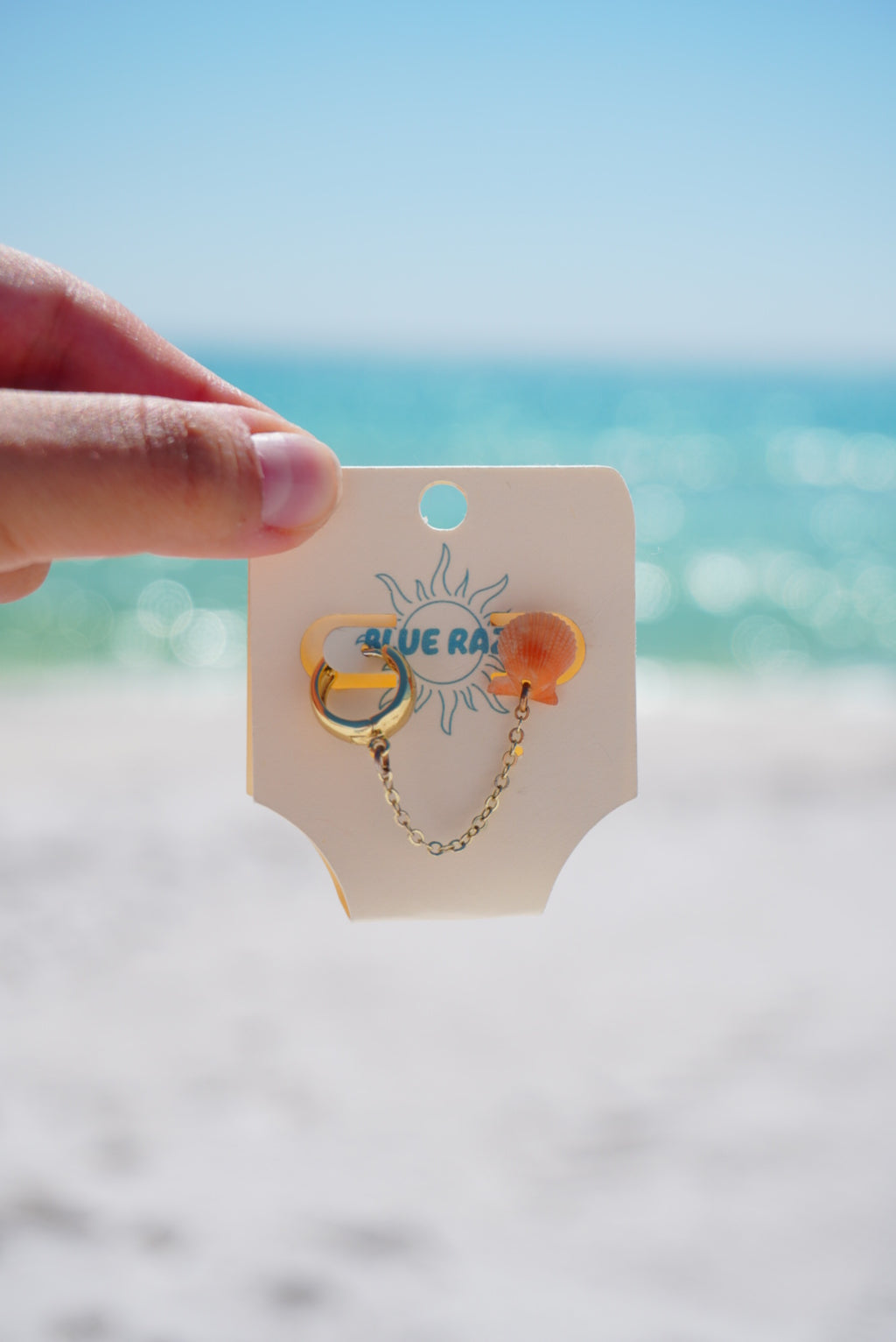 Mini Shell Gold Hoop Double Earring