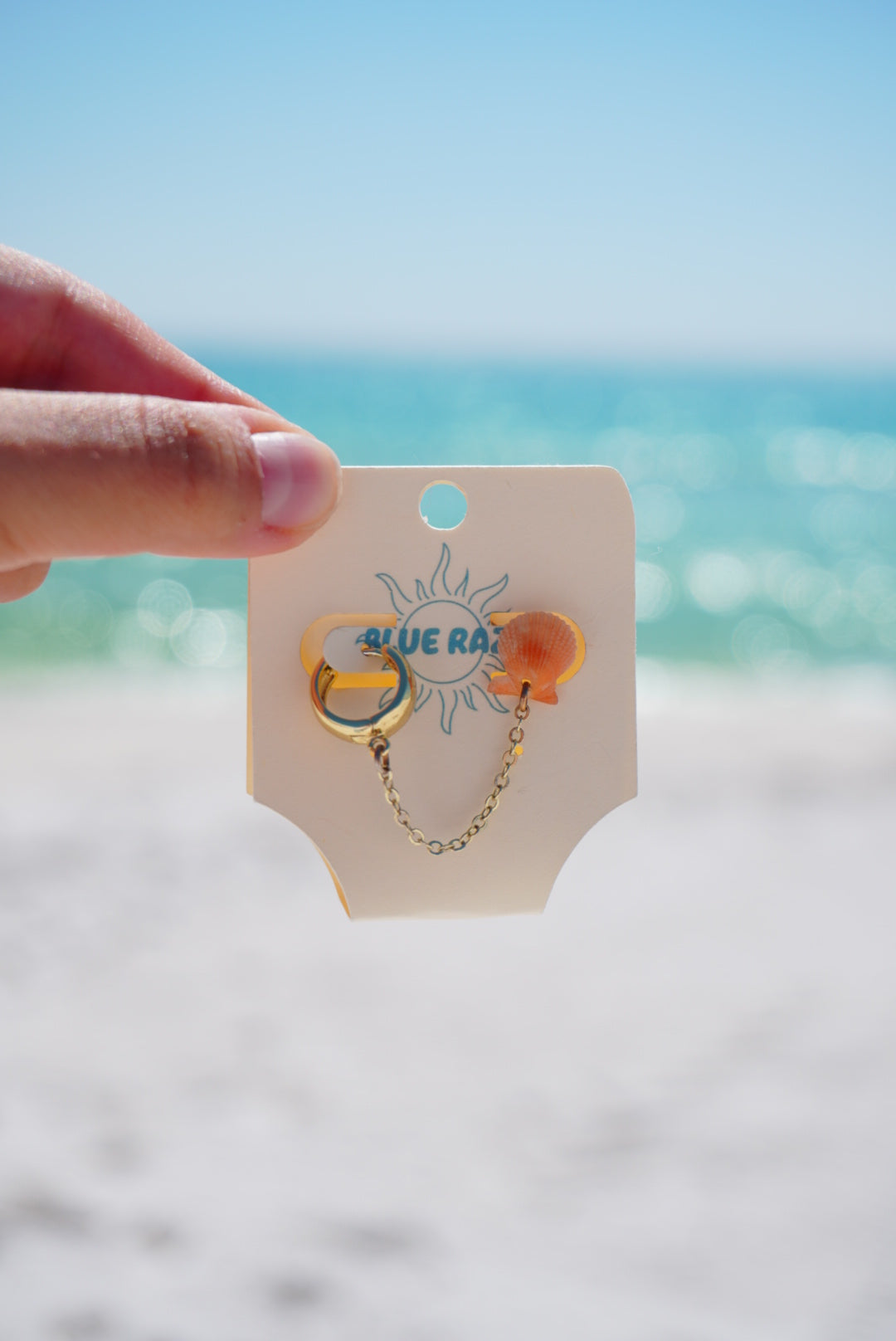 Mini Shell Gold Hoop Double Earring