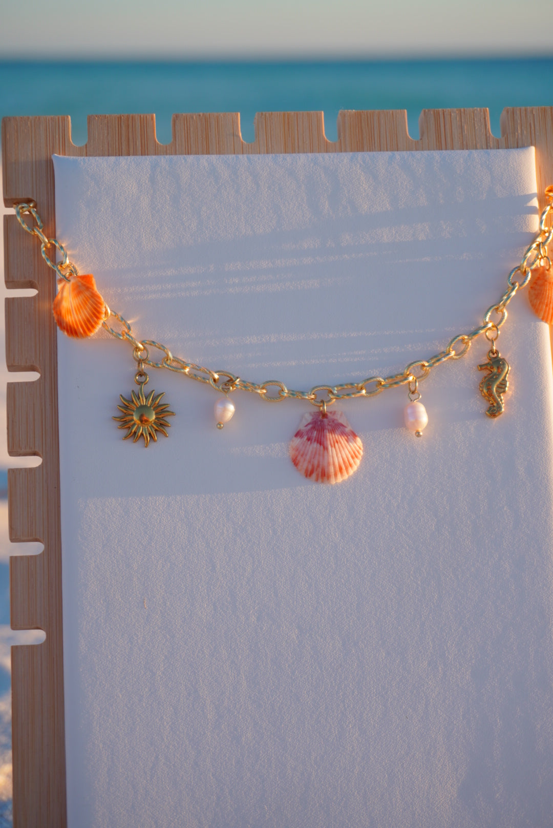 Gold Seashell Charm Necklace