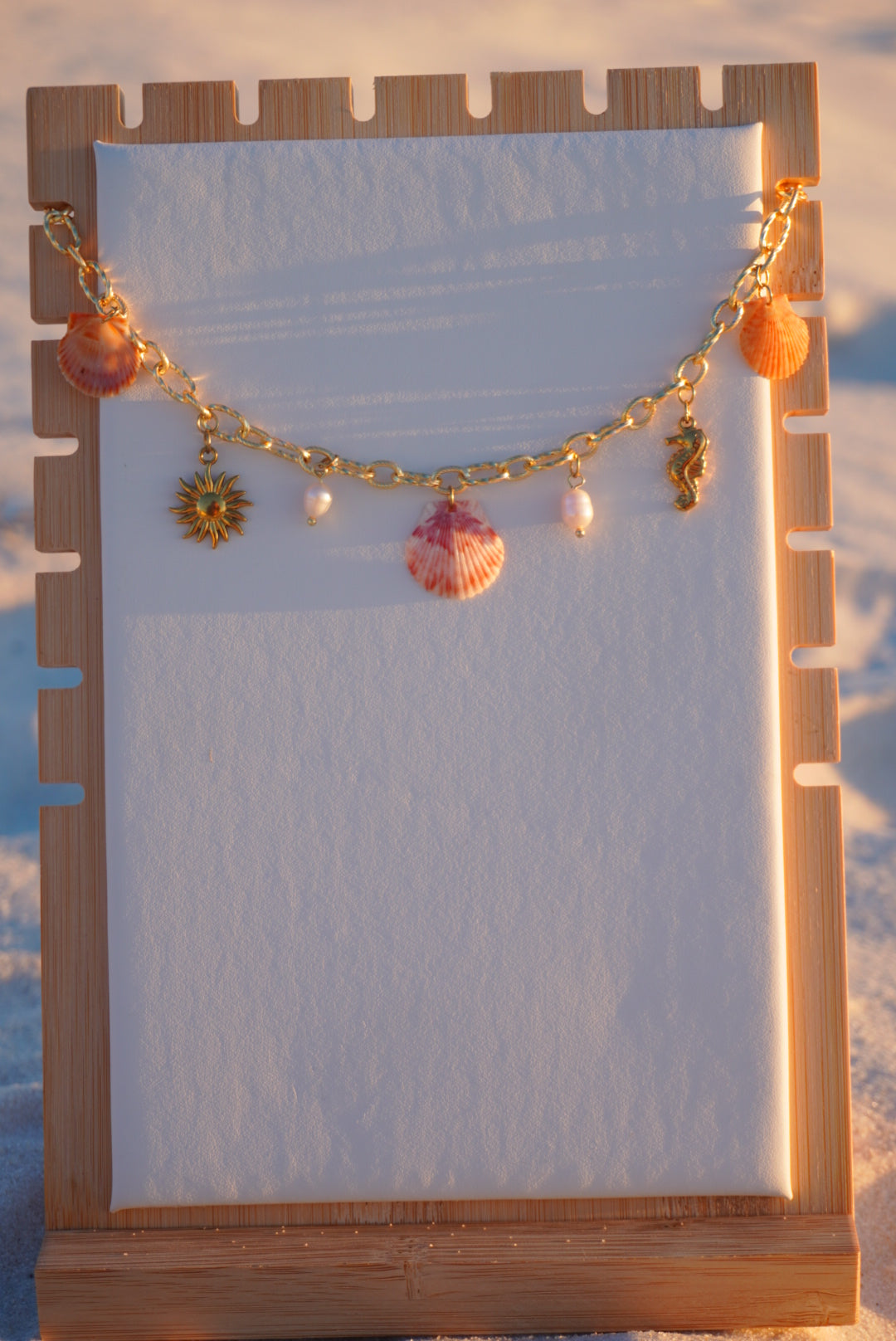 Gold Seashell Charm Necklace