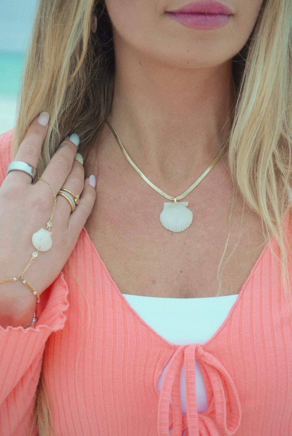 Snake Chain Seashell Necklace
