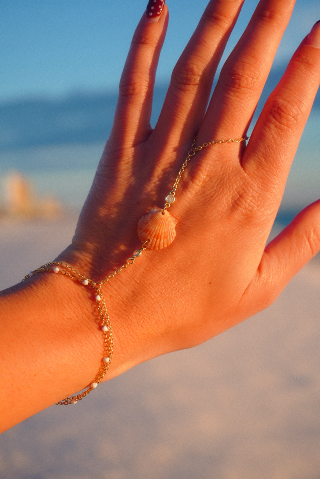 Double Layered Seashell Handchain