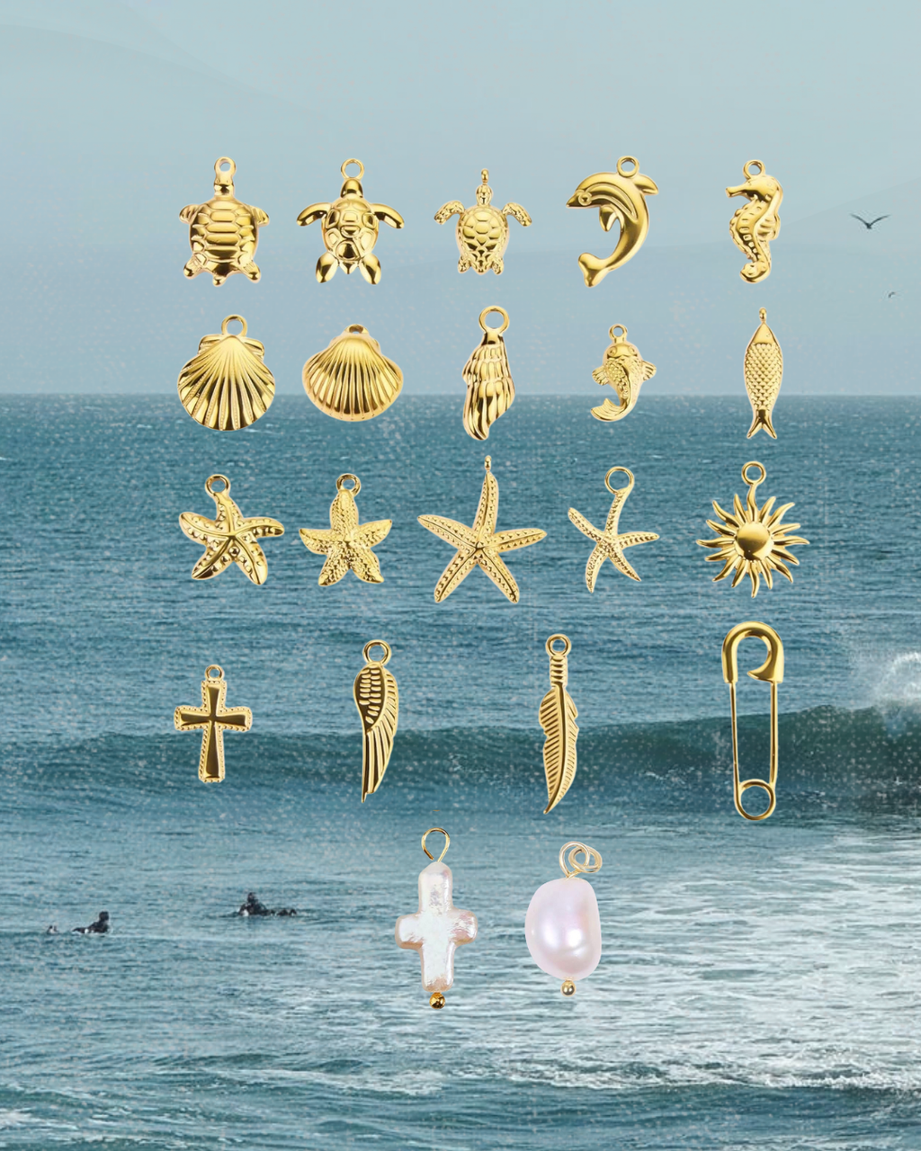 Gold Seashell Charm Necklace